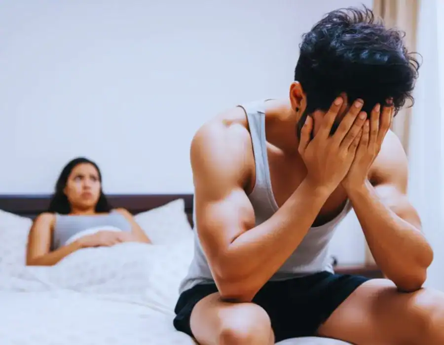 Image of upset man in need of erectile dysfunction treatment Hamilton